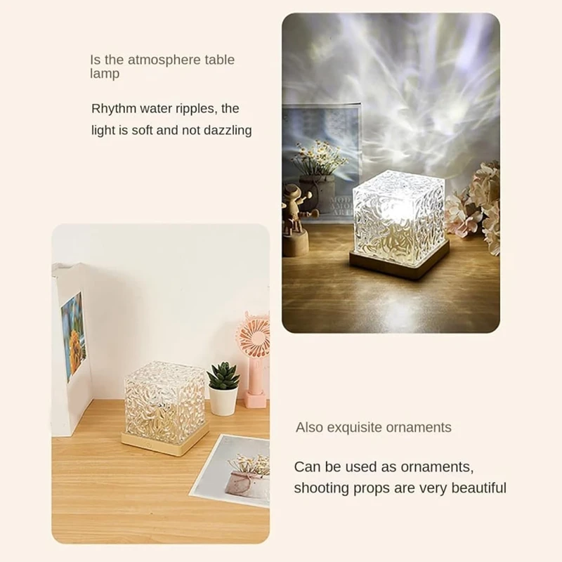 Aurora Northern Lights Lamp Wave-Cube Lamp 16 Color Water Wave Effect Lights For Bedroom