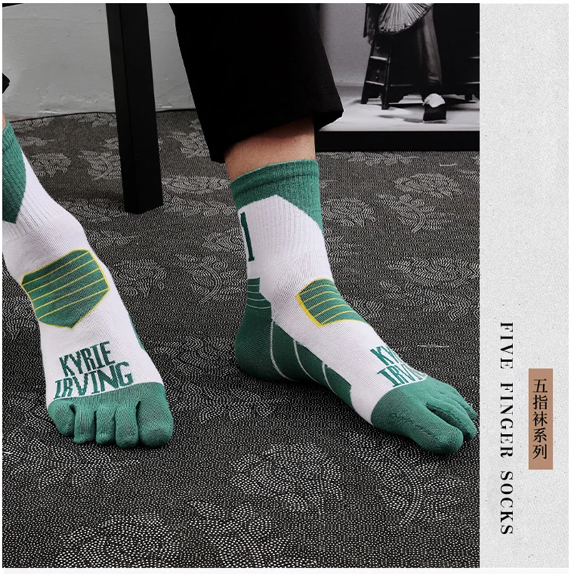 10 Pairs Fashion Five Fingers Socks Man Cotton Toe Socks Novelty Breathable Anti Friction Bike Running Athletic Socks with Toes