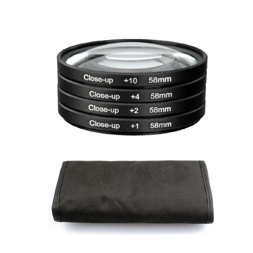 Macro Close Up Lens Filter +1+2+4+10 Filter Kit 49mm 52mm 55mm 58mm 62mm 67mm 72mm 77mm for Canon Nikon Sony Cameras camera lens filter