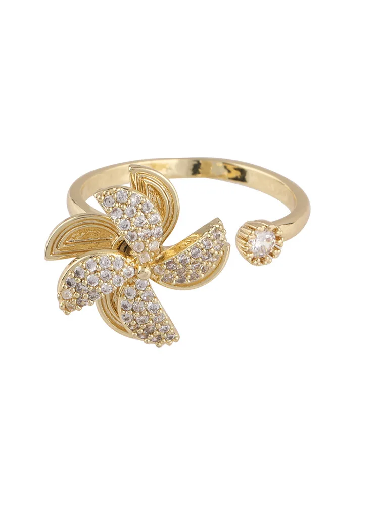

S2745 Fashion Jewelry Rotating Windmill Ring Decompression Light Luxury Opening Adjustable Rings
