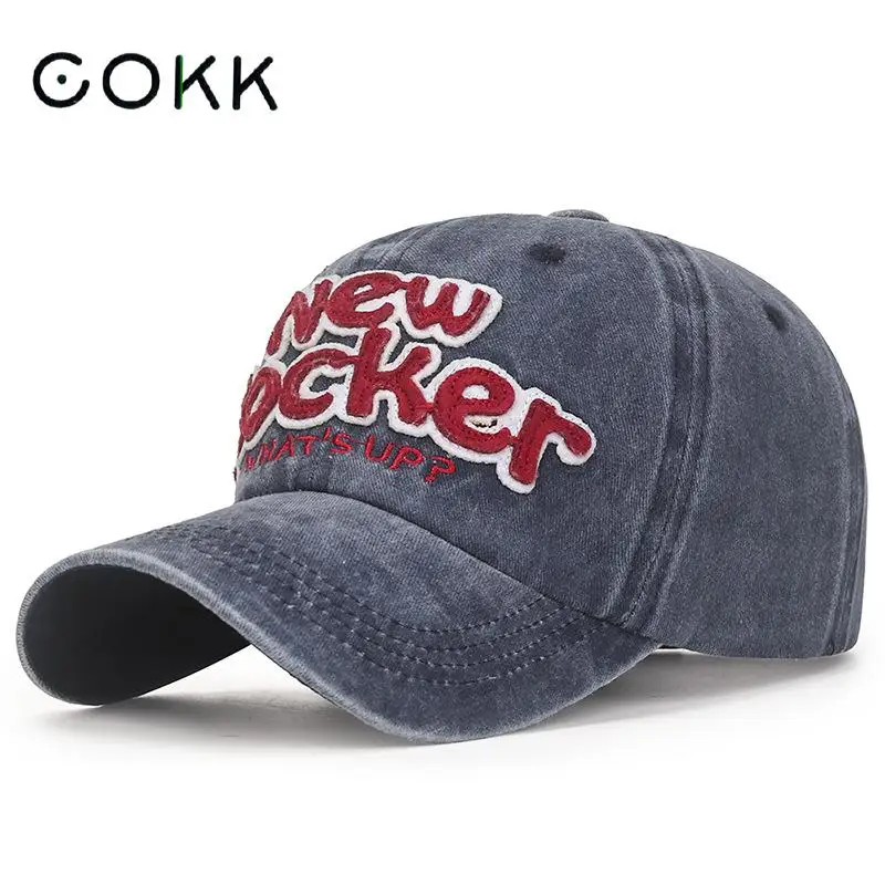 

COKK Baseball Cap Women Men Summer Spring Sun Hat Embroidered Washed Cotton Snapback Casquette Outdoor Sport Trucker Cap Gorro