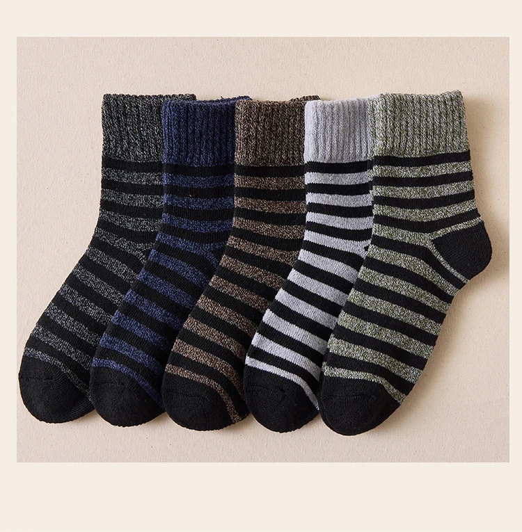 Calcetines de lana Merino súper gruesos para hombre, calcetines deportivos  cálidos térmicos de algodón, botas de nieve frías, 5 pares - AliExpress