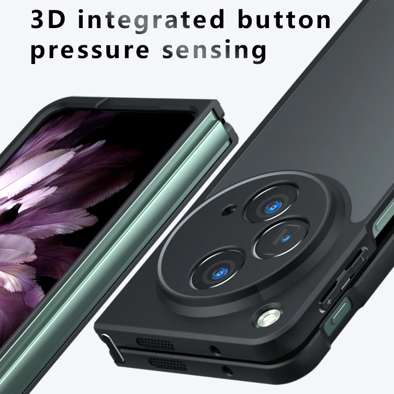 EASSGU Custodia Rigida In PC Per OnePlus Open / OPPO Find N3 (7.82'') - Sottile, Antigraffio, Resistente Alle Cadute - Nero - 5