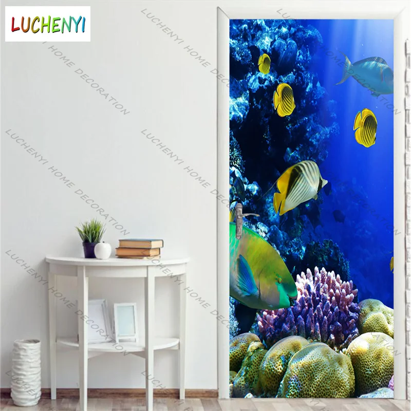 

Декоративная наклейка на дверь, самоклеящаяся, под водой