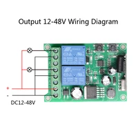 Universal DC12V- 48V 433Mhz  2CH Multifunction Receiver Module RF Wireless Remote Control Switch Relay Garage Motor Light Diy 6