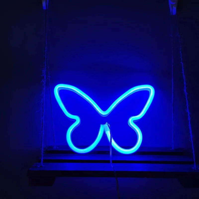 פרפר הוביל אור ניאון אור בהיר חג המולד קישוט מנורת ניאון לבית סלון מסיבה תפאורה פסטיבל למבוגרים מתנה