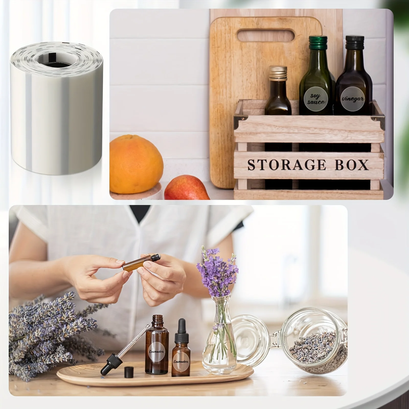 Transparent Round/Square Thermal Labels - Self-Adhesive, Compatible with M110/M200/M1 Label Printers, for Barcode, Address