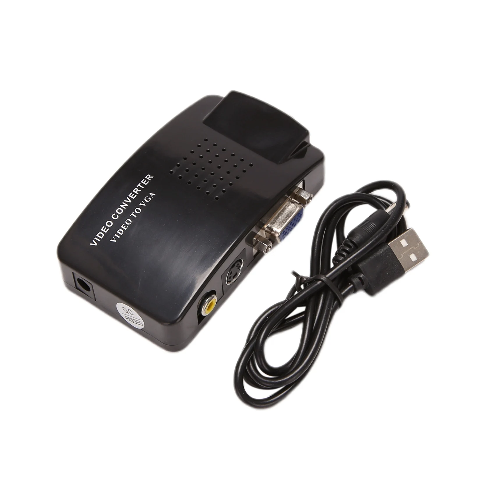 DVI VGA Adapter AV to VGA Adapter RCA VGA Converter PC RCA Composite S-Video AV Input to PC LCD Output Converter Switch Box