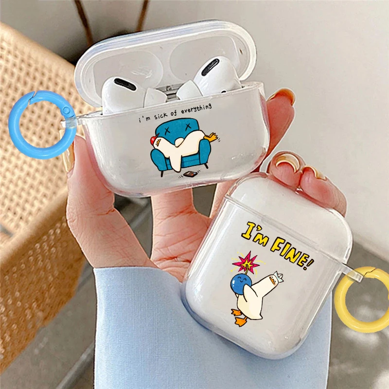Cute Cartoon Funny Case Per Apple Airpods Pro 3 2 1 Wireless Bluetooth Auricolare Air Pods Cover I Am Busy Airpod Cases