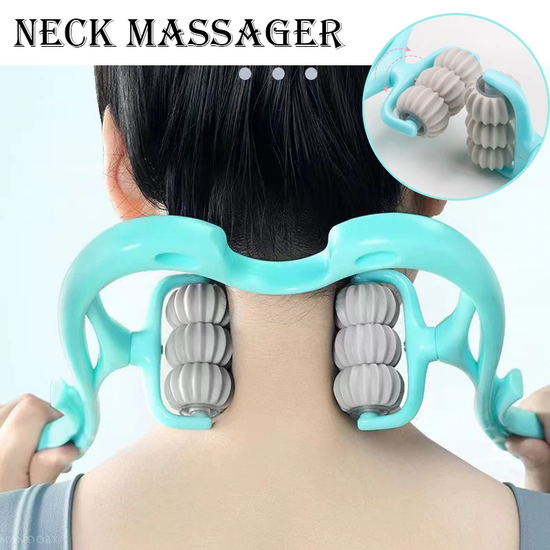 6-wheel Manual Neck Massager, Handheld Grip Neck Kneading