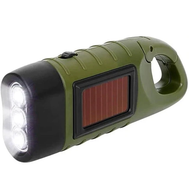 Portable LED Flashlight Hand Crank Dynamo Torch Lantern