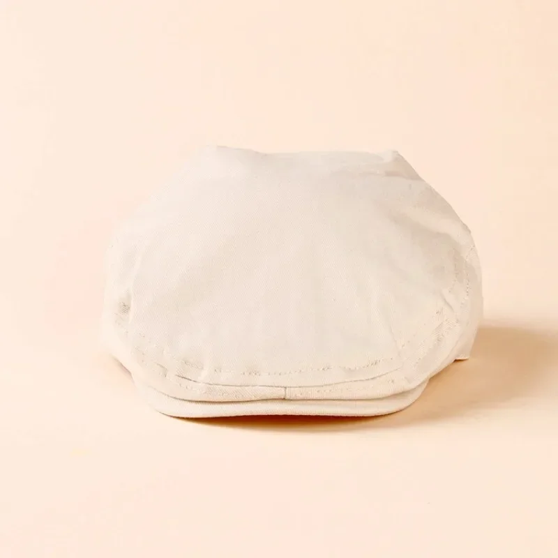 

New Lovely Simple Warm Windproof Children Embroidered Letters Solid Color Beret for Boys and Girls Baby Headgear