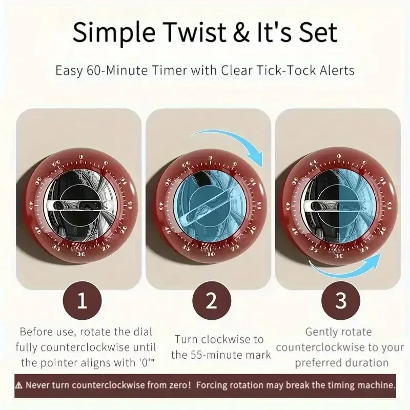 Luxurious Magnetic Kitchen Timer with Alarm Clock