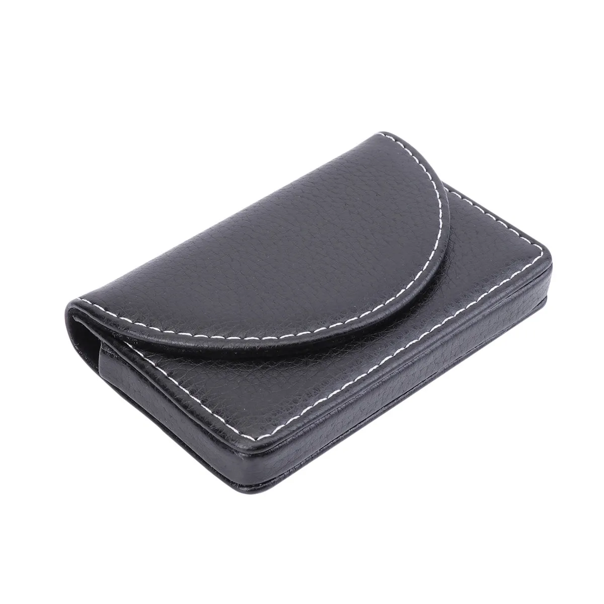 1Pcs 명함 홀더 PU 휴대용 케이스 비즈니스 신용 ID 기프트 카드를위한 블랙 심플 세련된 이름 카드 주최자