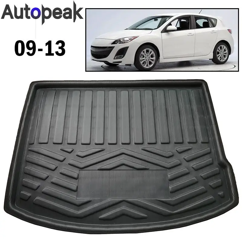 

Tailored For Mazda 3 Mazda3 Hatch Hatchback BL 2009 - 2013 Boot Cargo Tray Liner Trunk Floor Mat Carpet 2010 2011 2012