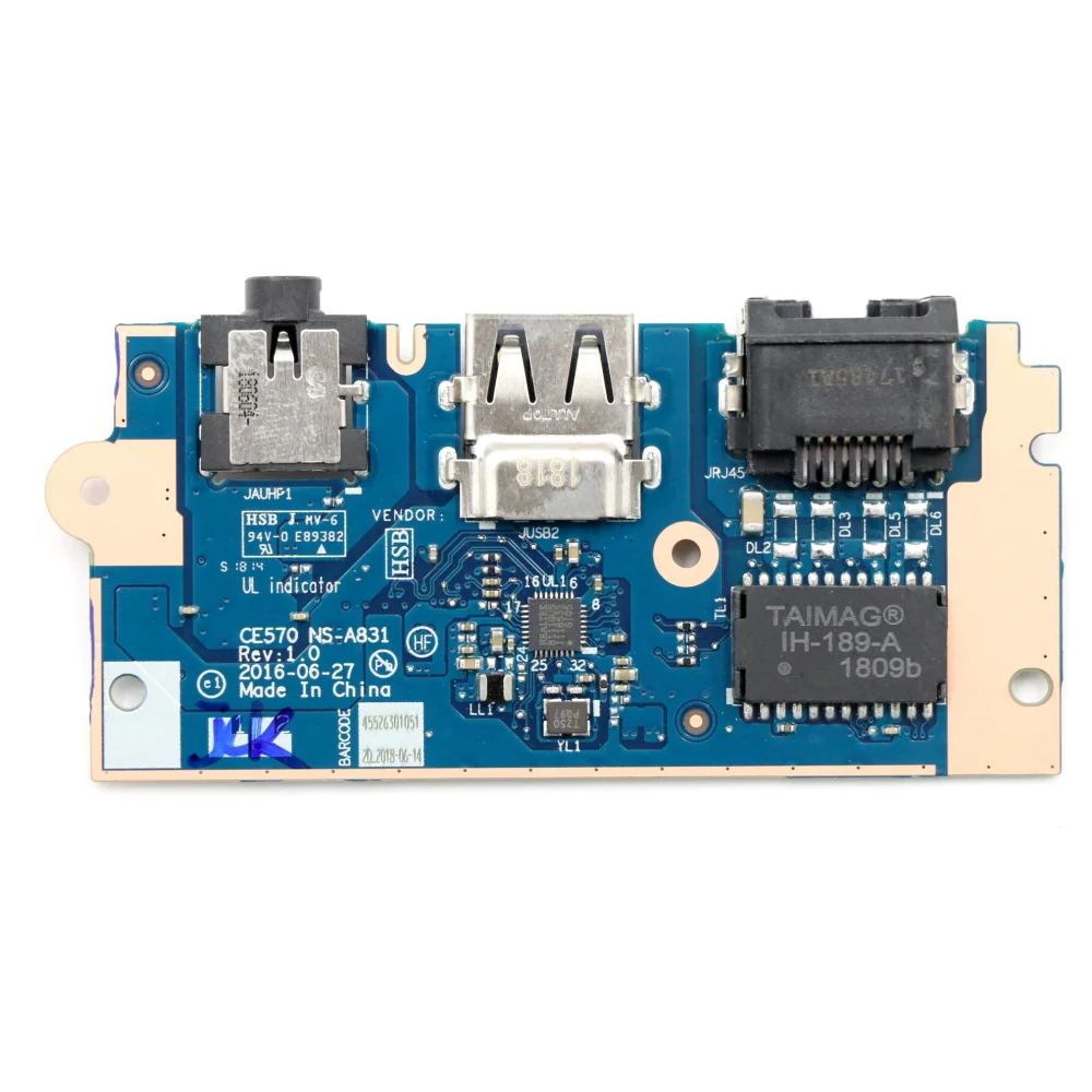 

Новая оригинальная плата переключателя питания для Lenovo ThinkPad E580 E585 плата ввода/вывода USB плата Интерфейса Ethernet плата сетевой карты 01LW409