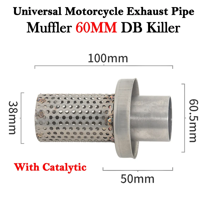 50.8mm 60mm DB Killer Universal Motorcycle Yoshimura Exhaust Escape Moto Mesh Catalyst Damper Silencer Muffler Arrester Dit Bike - Image 3