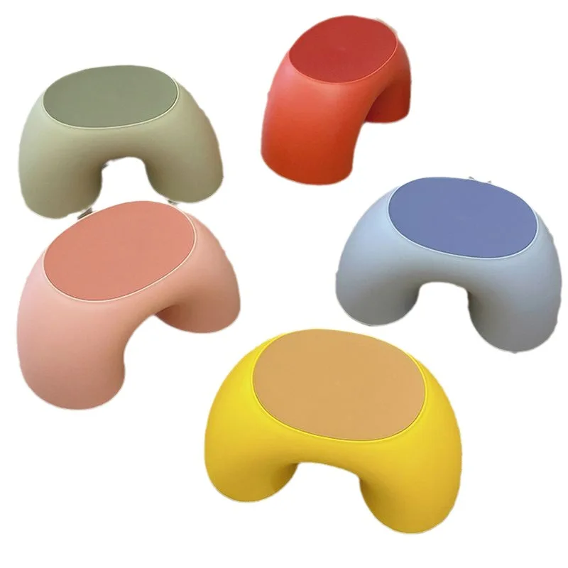Children's Stool Home Rainbow Stool Non-slip Shoe Stool Ring Home Round Comfortable Plastic Small Stool Small Bench 5