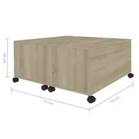 Table basse en chêne Sonoma 75x75x38 cm en bois d'ingénierie 8