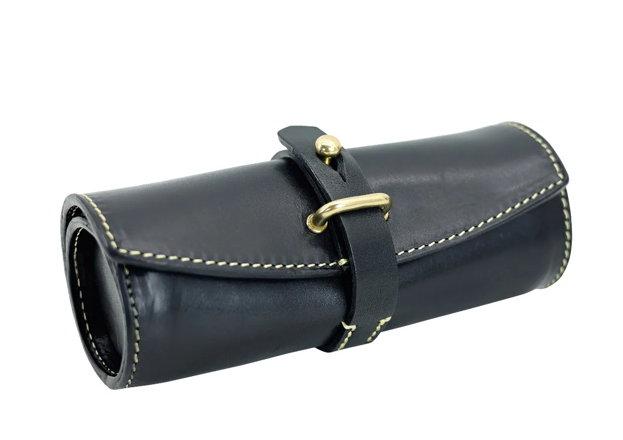 PNDME Vintage handgemachte pflanzlich gegerbte Rindsleder druckbeständige Brillenetui Tasche Luxus echtes Leder Aufbewahrungstasche – Detail 6