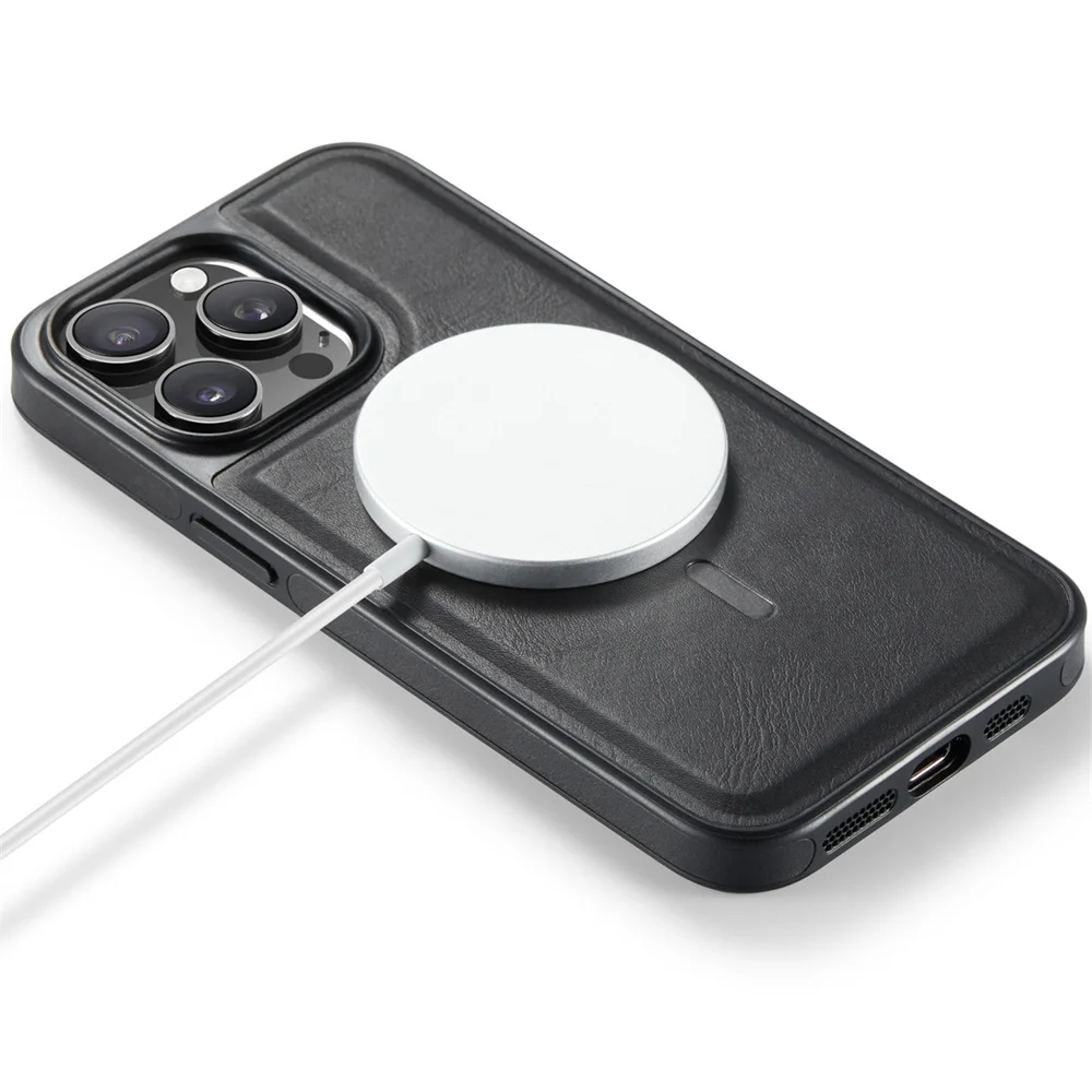 1PC Premium Magnetic PU Leather Case iPhone 17e 16 15 14 13 12 ProMax 17 Pro Max Shockproof Cover