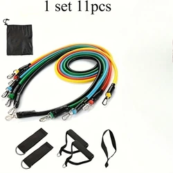 11 - Piece Resistance Band Set with Door Anchor, Handles, Carry Bag, and Ankle Straps (MULTI)