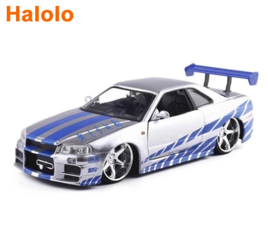 All Jada 1:24 Fast and Furious Nissan Skyline GTR R34 Diecast Metal Alloy  Model Car