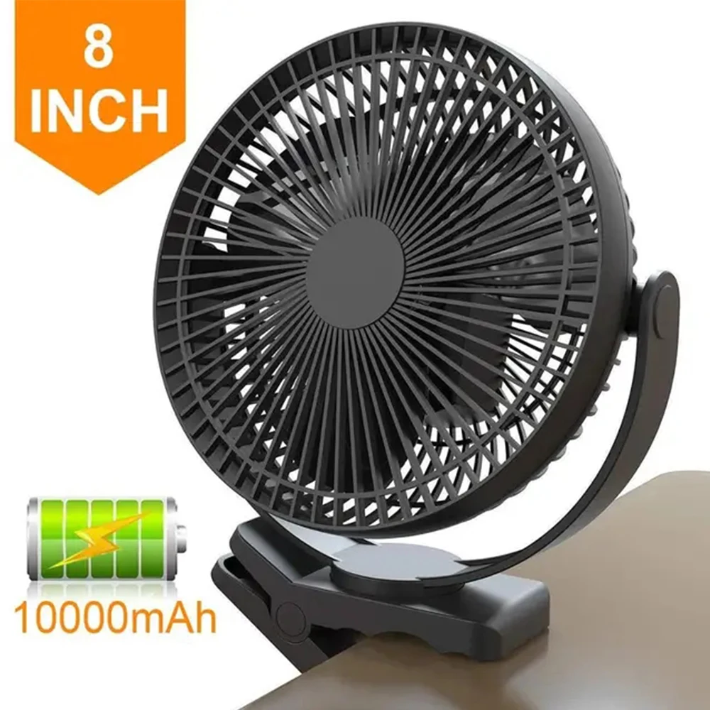 Ventilador Recarregável com Clip com Bateria Circulação de ar Ventilador Usb para Casa Escritório Carro Viagens ao ar Livre Esteira 10000mah