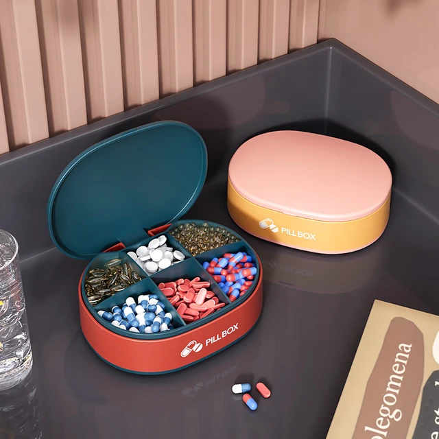 6 Grids Pill Case Medicine Box Travel Medicine Storage Box Portable One  Week Medicine Box Pill Box Pill Organizer