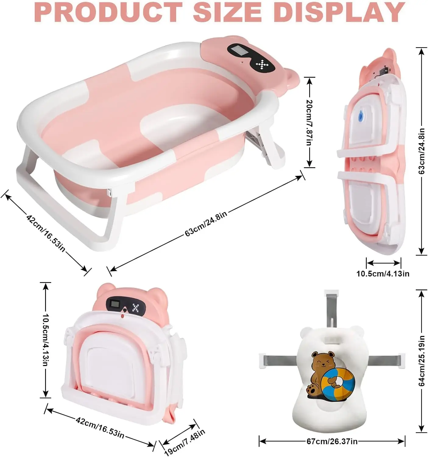 Foldable Baby Bathtub with Cushion 6