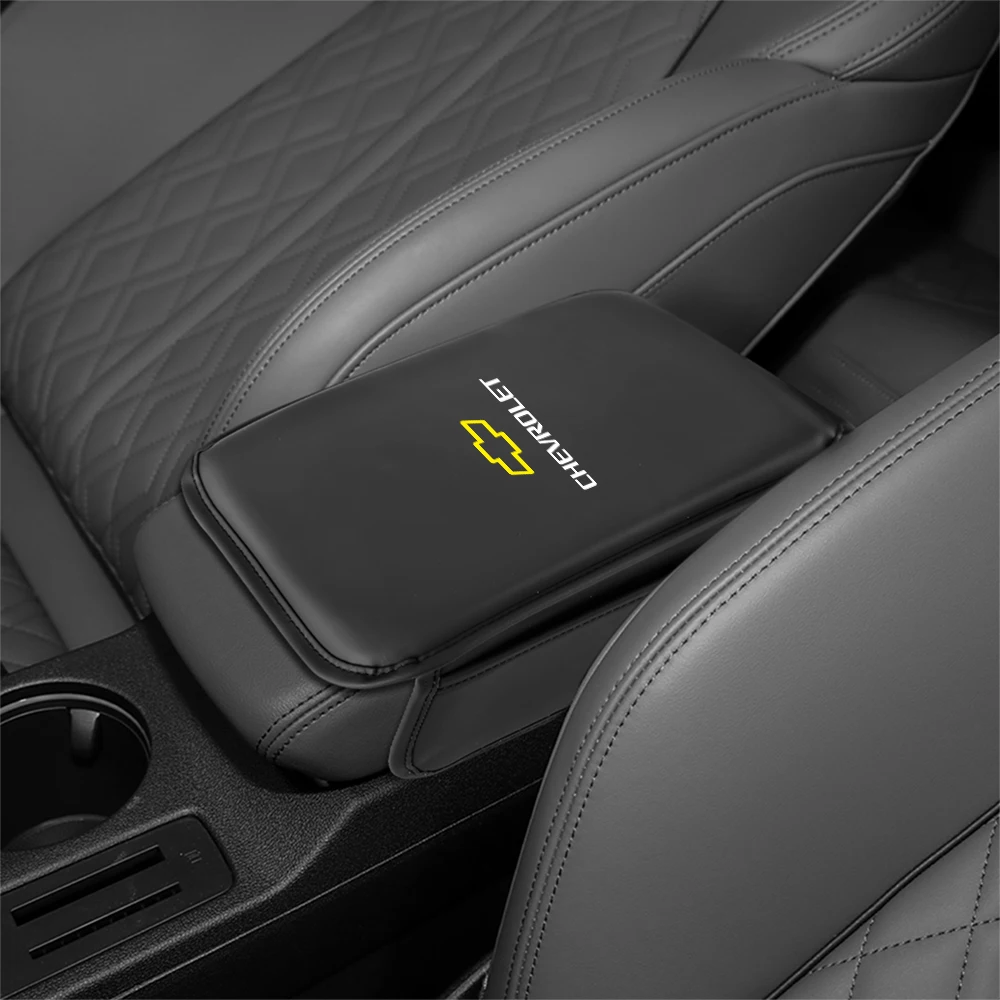 1pc PU Leather Car Armrest Cushion Center Console Storage Pocket Accessories For Chevrolet Cruze Captiva Trax Malibu Tahoe Spark