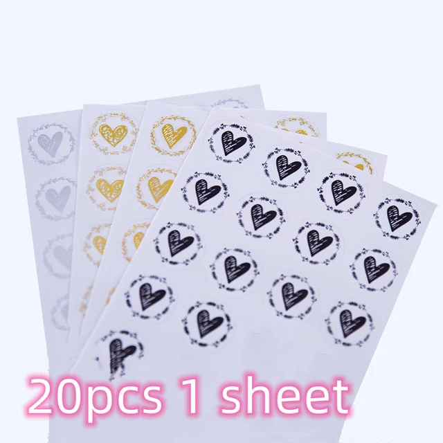 Envelope Stickers for Wedding, Heart Shape