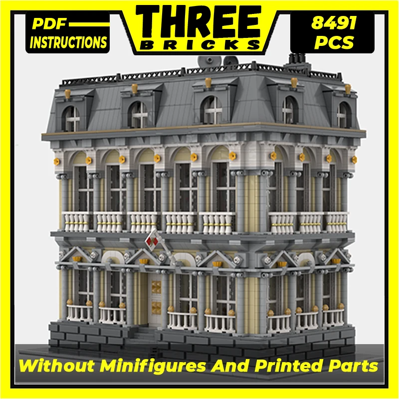 

Moc Building Blocks Modular Street View The Embassy Building Technical Bricks DIY Assembly Construction Toys For Holiday Gifts