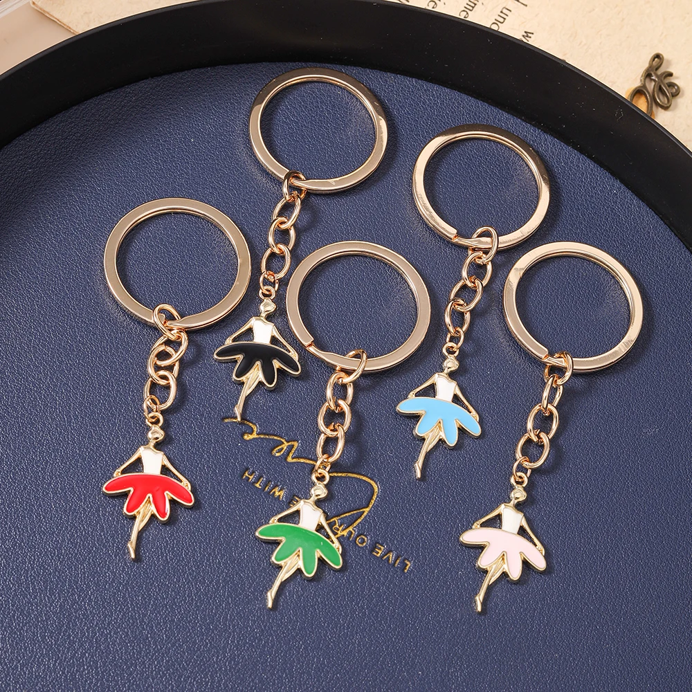 Aihua Niedlicher Ballett-Schlüsselanhänger Tanzende Mädchen Schlüsselring Anhänger für Damen Handtaschen-Deko DIY Schlüsselkette Schmuck Geschenke