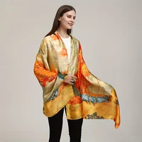 Fashion 180x90cm Satin Silk Scarf Women Luxury Large Shawl Wrap Muslim Hijab Headband Beach Stoles Female Bandana Foulard Turban 2