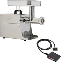 Products BigBite #12 Meat Grinder and Grinder Foot Switch Bundle, 0.75 HP Stainless Steel Electric Meat Grinder Machine 1