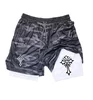 Cross Print 2 in 1 Workout Running Shorts for Men Christian Gym Athletic Shorts with Compression Liner Phone Pocket Towel Loop 6