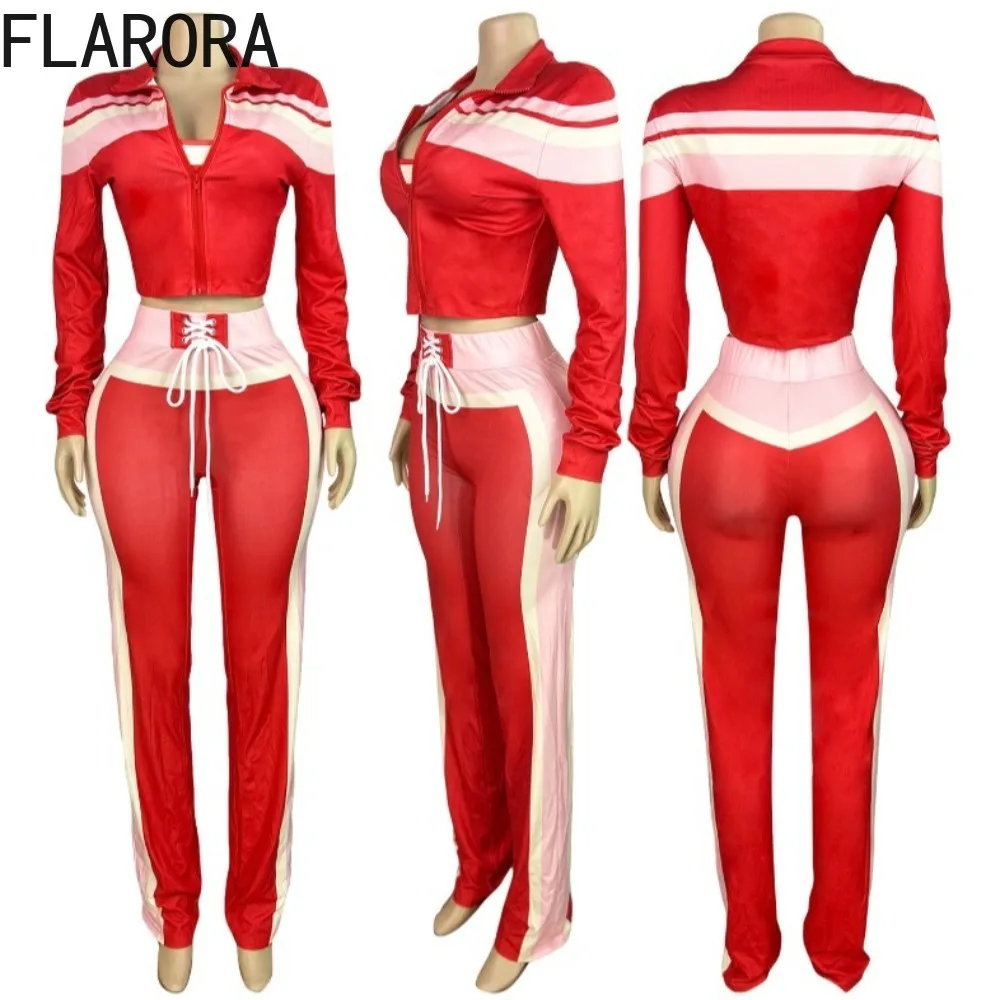 Flarora Patchwork 3‑Piece Autumn Street Tracksuit - Image 4