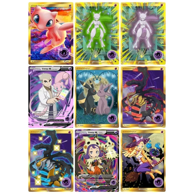 

Pokémon Basic Energy Mew Espeon Animation characters self made flashcards Anime Classics Game Collection Cards Toy gift