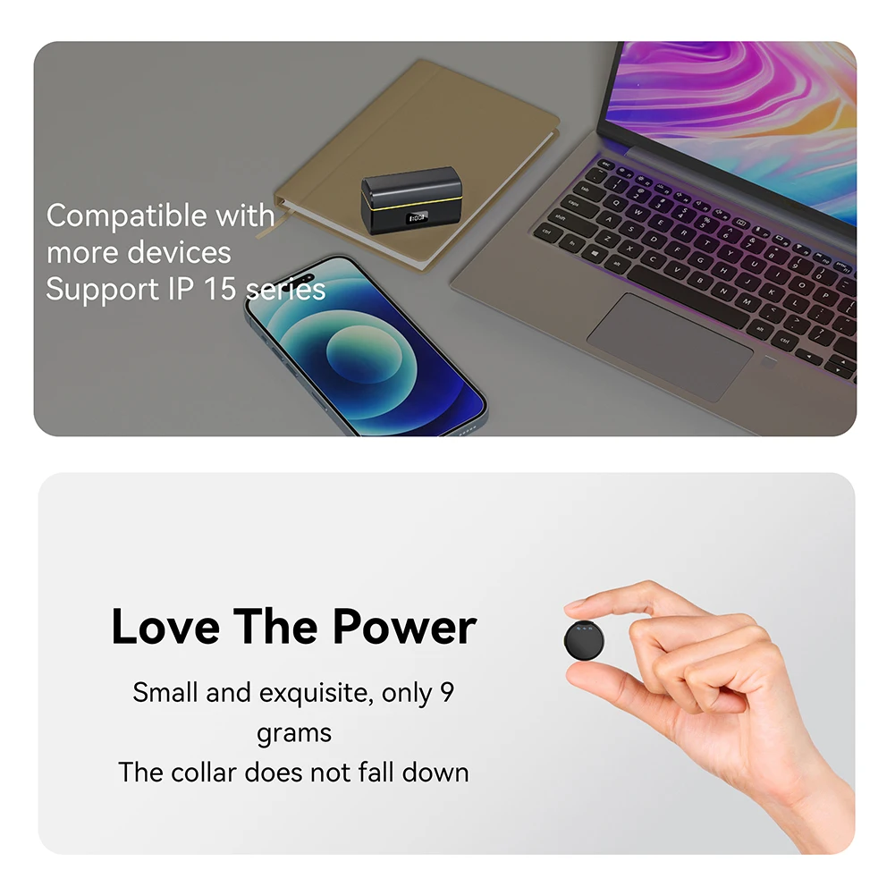M9 Lavalier Wireless Microphone w/Charging Box Magnetic Mini Mic Noise Reduction Video Recording Lavalier Mic For Xiaomi/iPhone