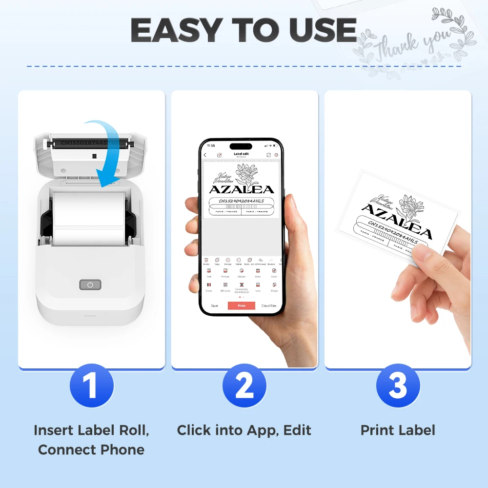 Compact Marklife X2 Thermal Label Printer for Customizable Labeling