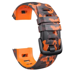Camouflage Silicone Watch Strap - 22mm Adjustable Replacement Wristband - Instinct Tactical (Camo orange)