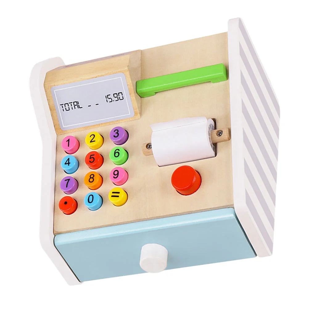 

Cash Register Toy Girls Toys Mini House Children Simulation Kids Educational Playing Prop Supermarket Wooden Early