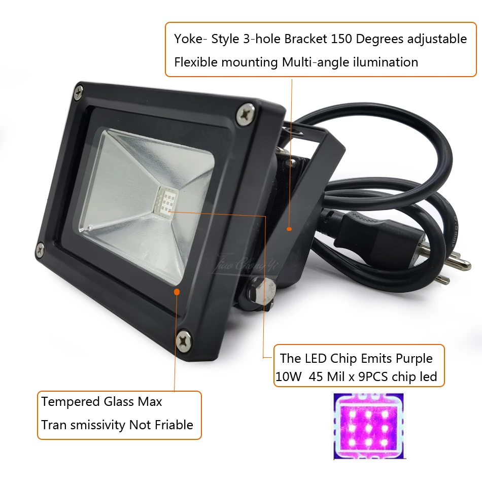 10W UV black light 395nm 365nm high power for DJ disco party stage blacklight party neon glow