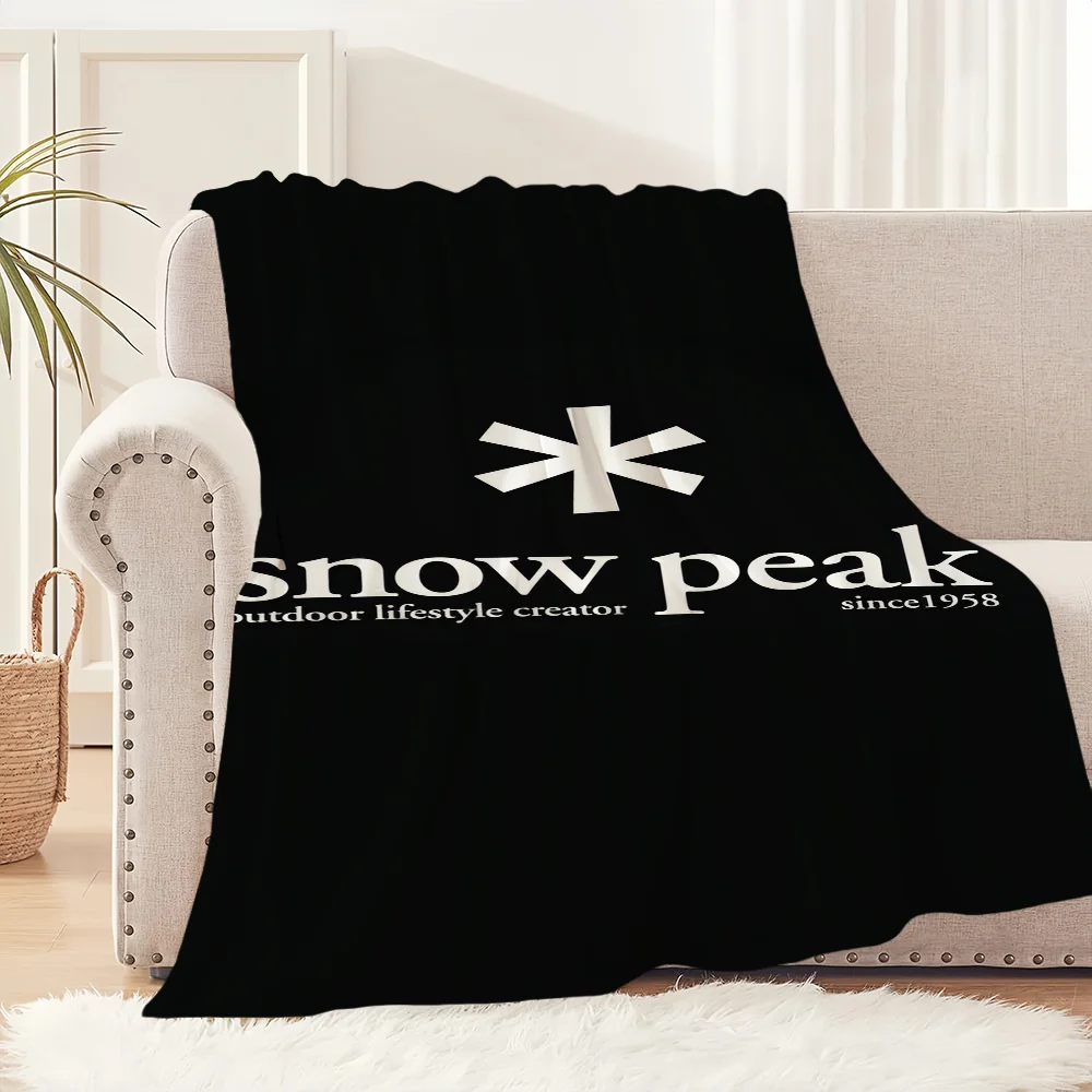Fashion Outdoor S-Snow Peak Logo Blanket Soft Plush Nap Sofa rug for Living Room Warm Bedroom Birthday Home Travel Kid Gifts 6
