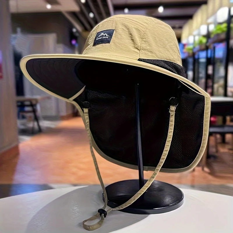 Chapeau de pêche noir en fibre de carbone léger et durable pour randonnée et camping