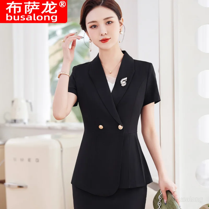 

Short Sleeve Suit Business Suit Temperament Goddess Style Hotel Front Desk Reception Tooling Sales Department Jewelry Shop Workw