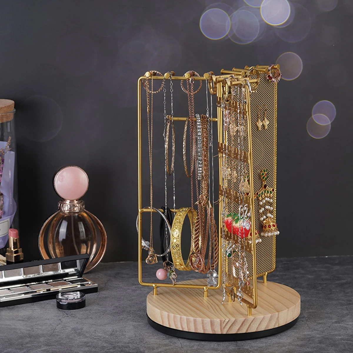 Detachable turntable display stand Ear accessories rotating display stand Hair accessories Hairpin necklace Bracelet display sta