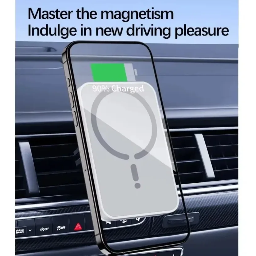 VIKEFON 30W Magnetic Wireless Car Charger Air Vent Clip Phone Holder For Magsafe iPhone 17-12 Pro Max Fast Car Charging Stand