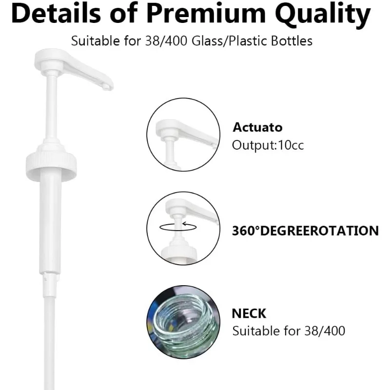 Plastic Dispensing Pumps 5 Pcs Pump Bottle Dispenser Gallon Pump Dispenser Leak Proof for Syrup